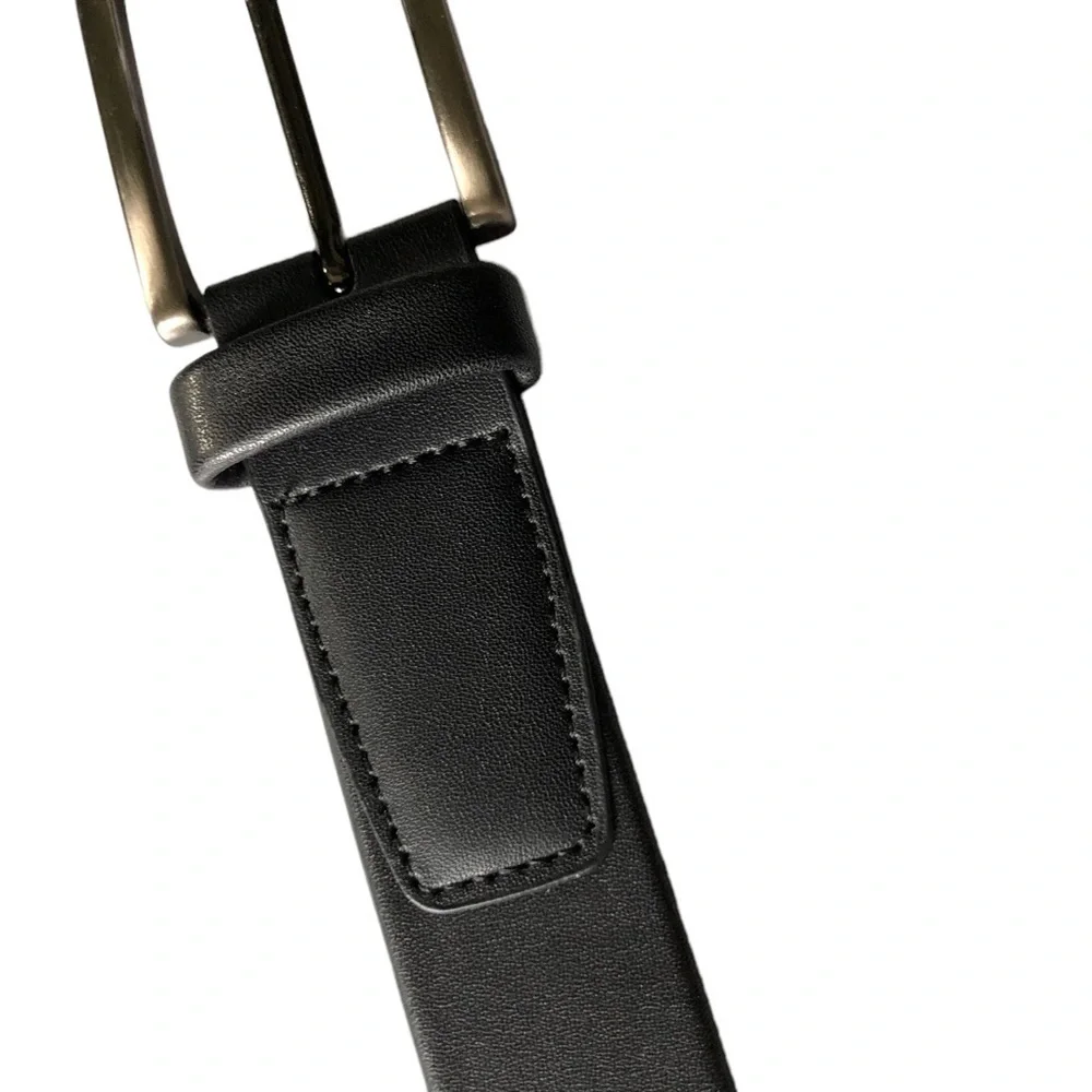 Perry Ellis Dress Belt Portfolio Faux Leather Black 40